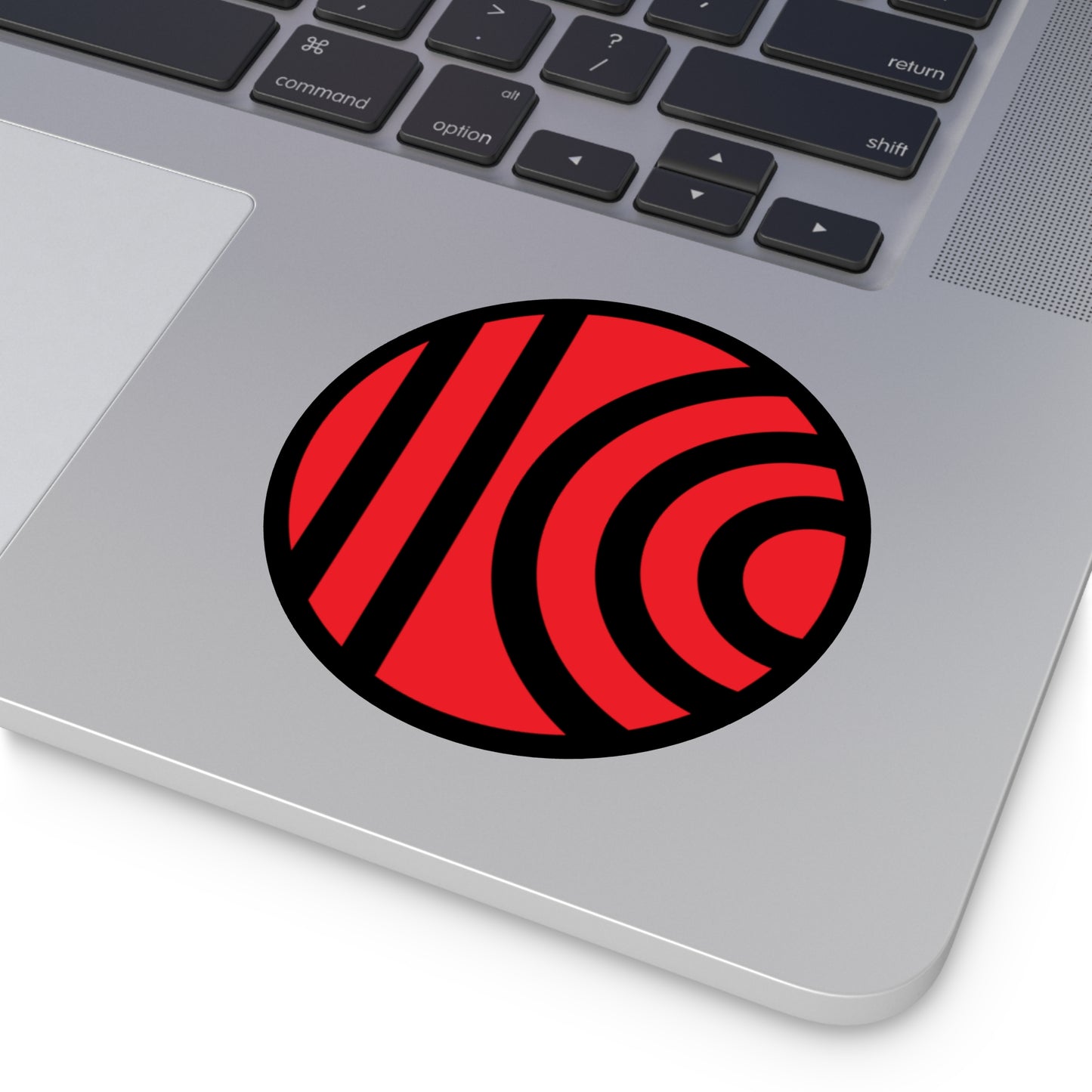 Bold Red and Black Round Vinyl Stickers - Perfect for Decorating Laptops, Water Bottles, and More!