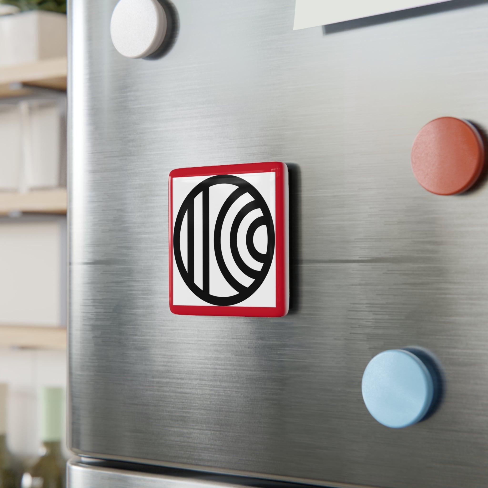 Geometric Magnets Modern Square Porcelain Magnet - Geometric Design for Stylish Home Dec ...