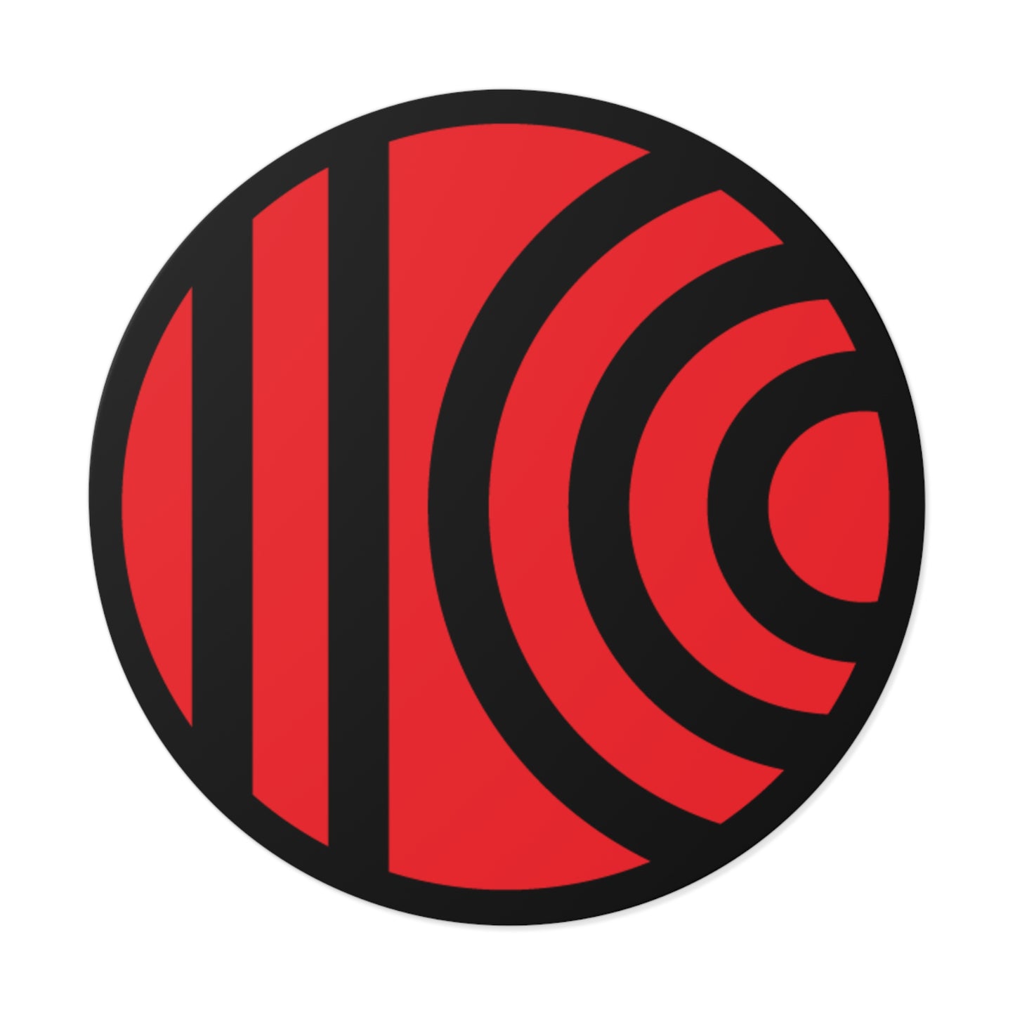 Bold Red and Black Round Vinyl Stickers - Perfect for Decorating Laptops, Water Bottles, and More!