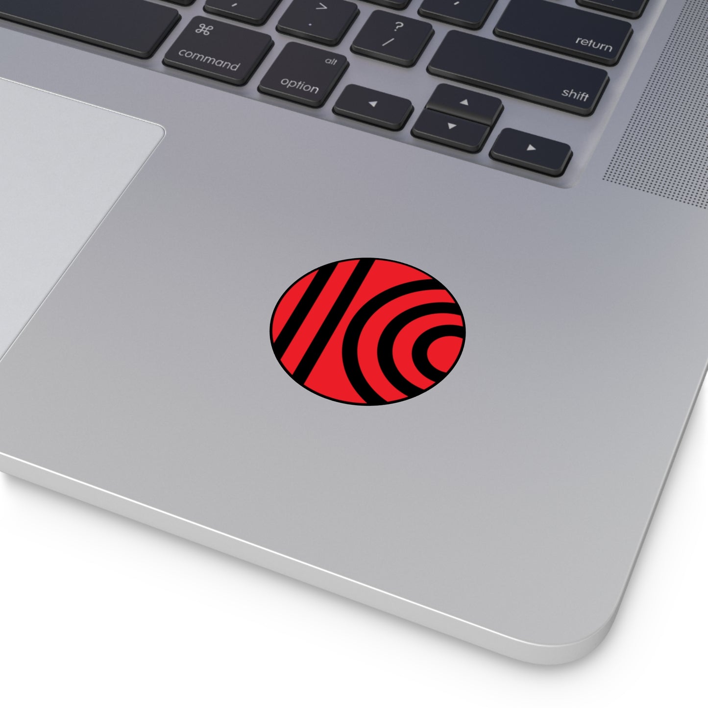 Bold Red and Black Round Vinyl Stickers - Perfect for Decorating Laptops, Water Bottles, and More!