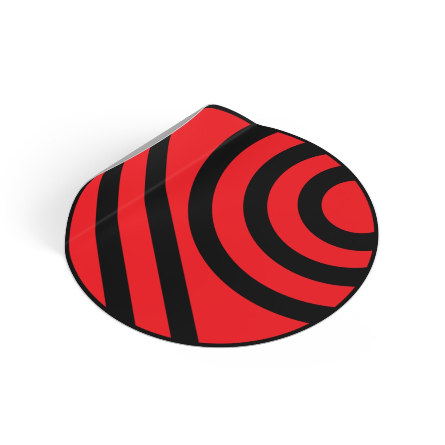 Bold Red and Black Round Vinyl Stickers - Perfect for Decorating Laptops, Water Bottles, and More!