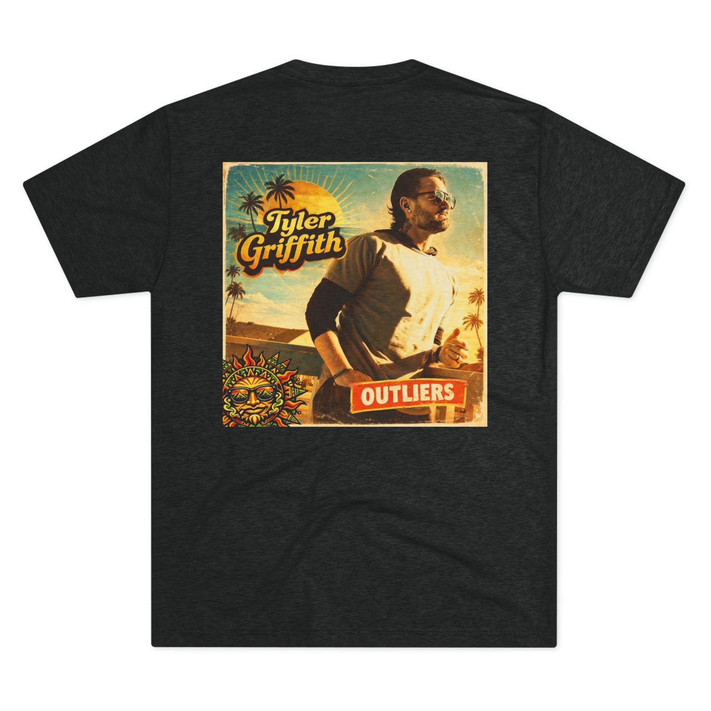 Outliers album on back of Griff T