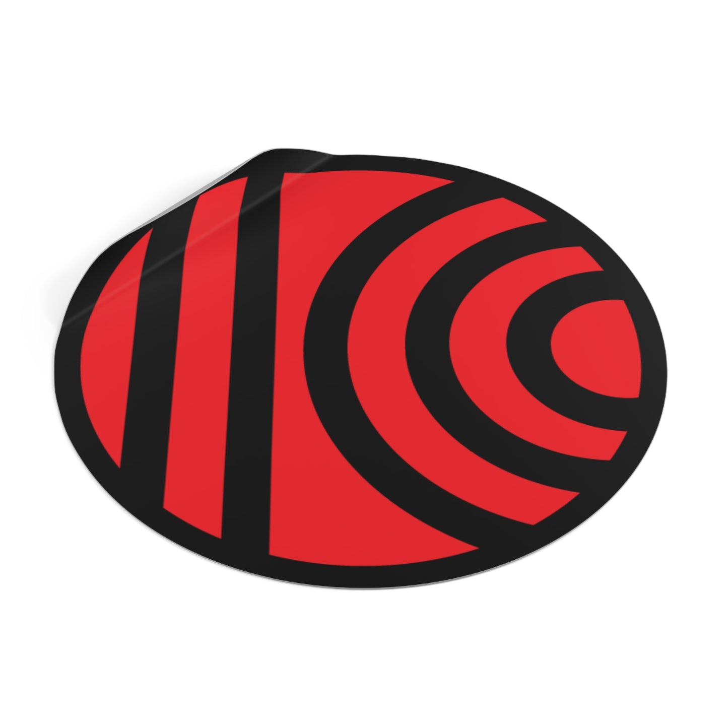 Bold Red and Black Round Vinyl Stickers - Perfect for Decorating Laptops, Water Bottles, and More!