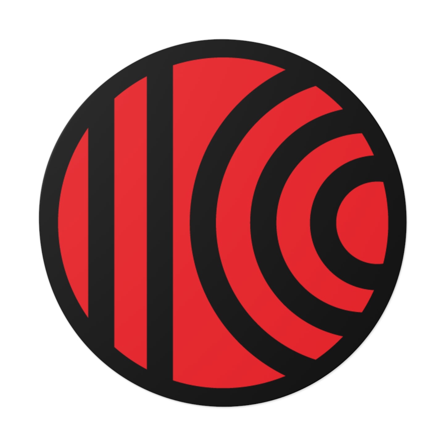 Bold Red and Black Round Vinyl Stickers - Perfect for Decorating Laptops, Water Bottles, and More!