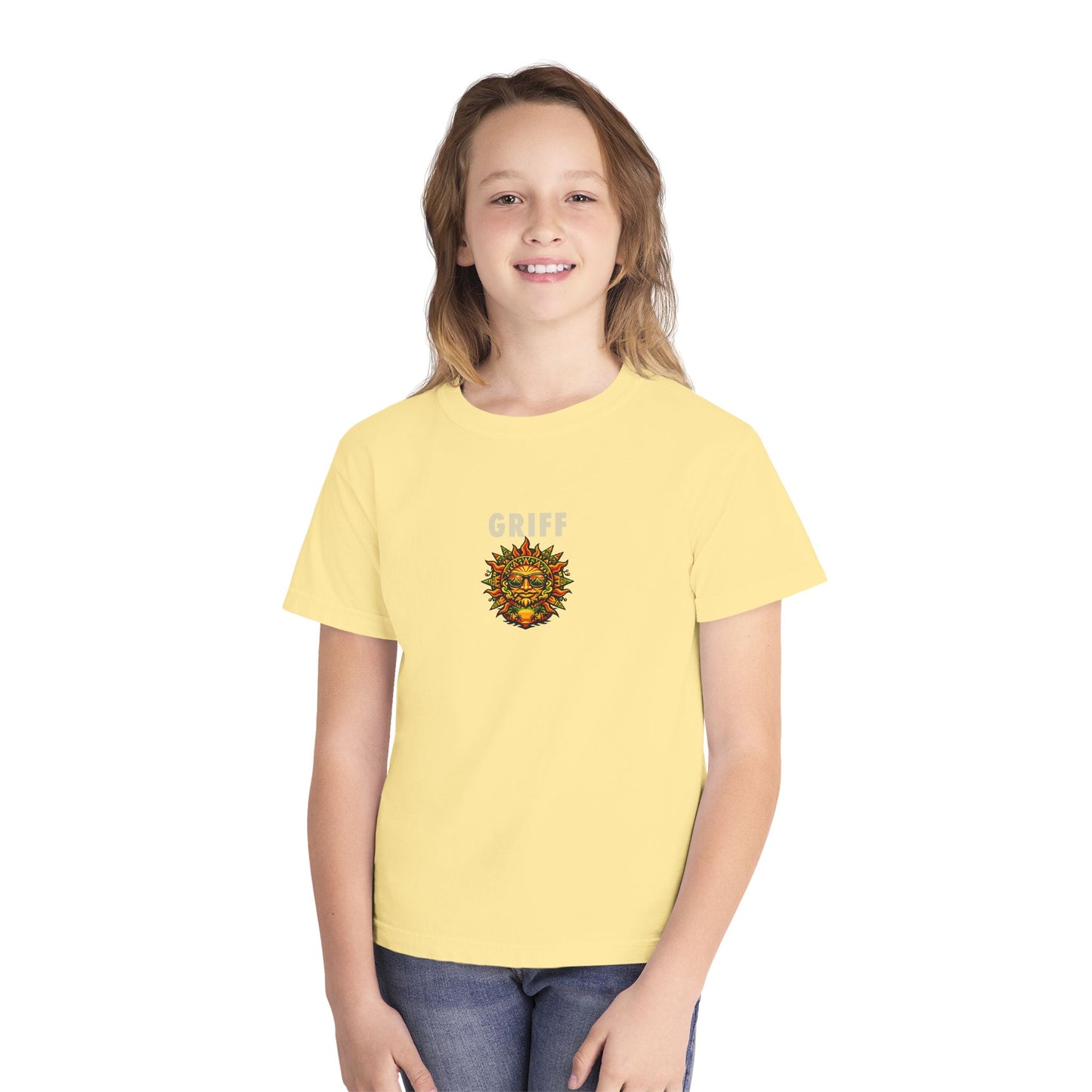 Youth Tee — 'GRIFF' Sunflower Logo Graphic