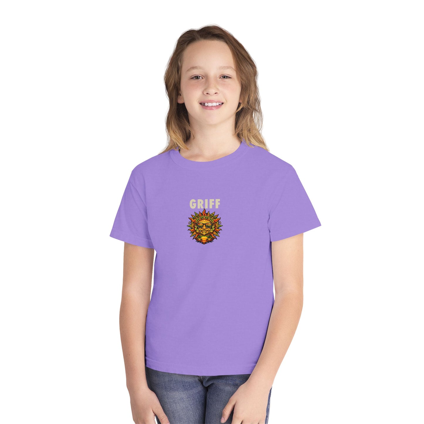 Youth Tee — 'GRIFF' Sunflower Logo Graphic