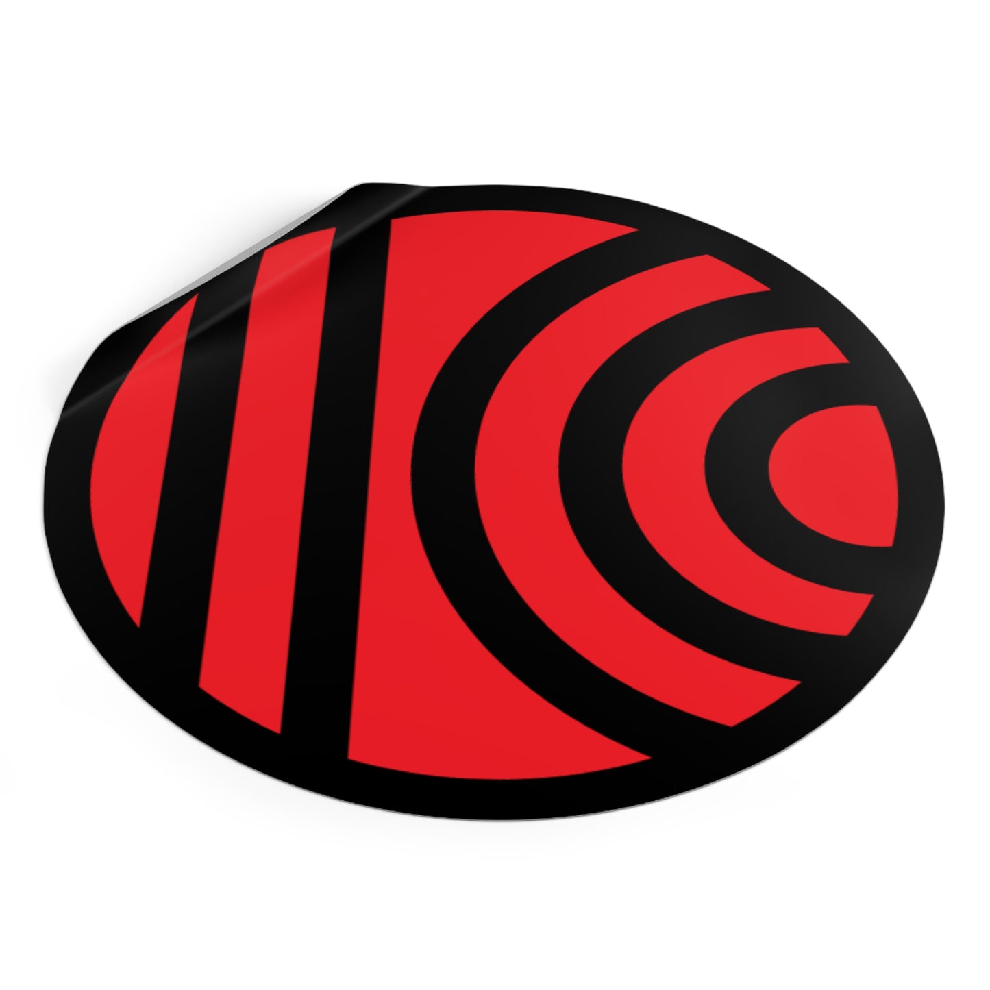 Bold Red and Black Round Vinyl Stickers - Perfect for Decorating Laptops, Water Bottles, and More!