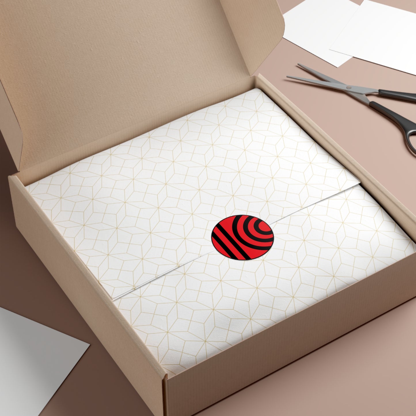 Bold Red and Black Round Vinyl Stickers - Perfect for Decorating Laptops, Water Bottles, and More!