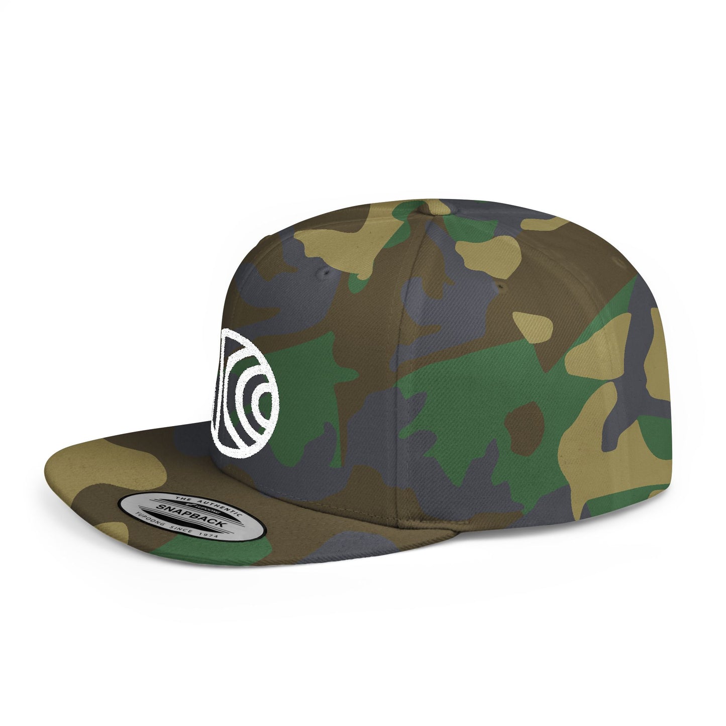 Flat Bill Snapback - white logo - 7 Colors