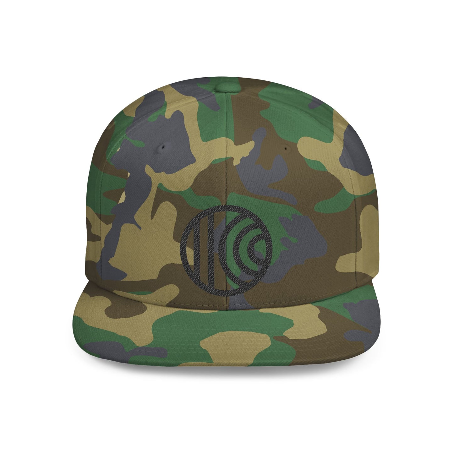 Flat Bill Snapback black logo, 8 Colors