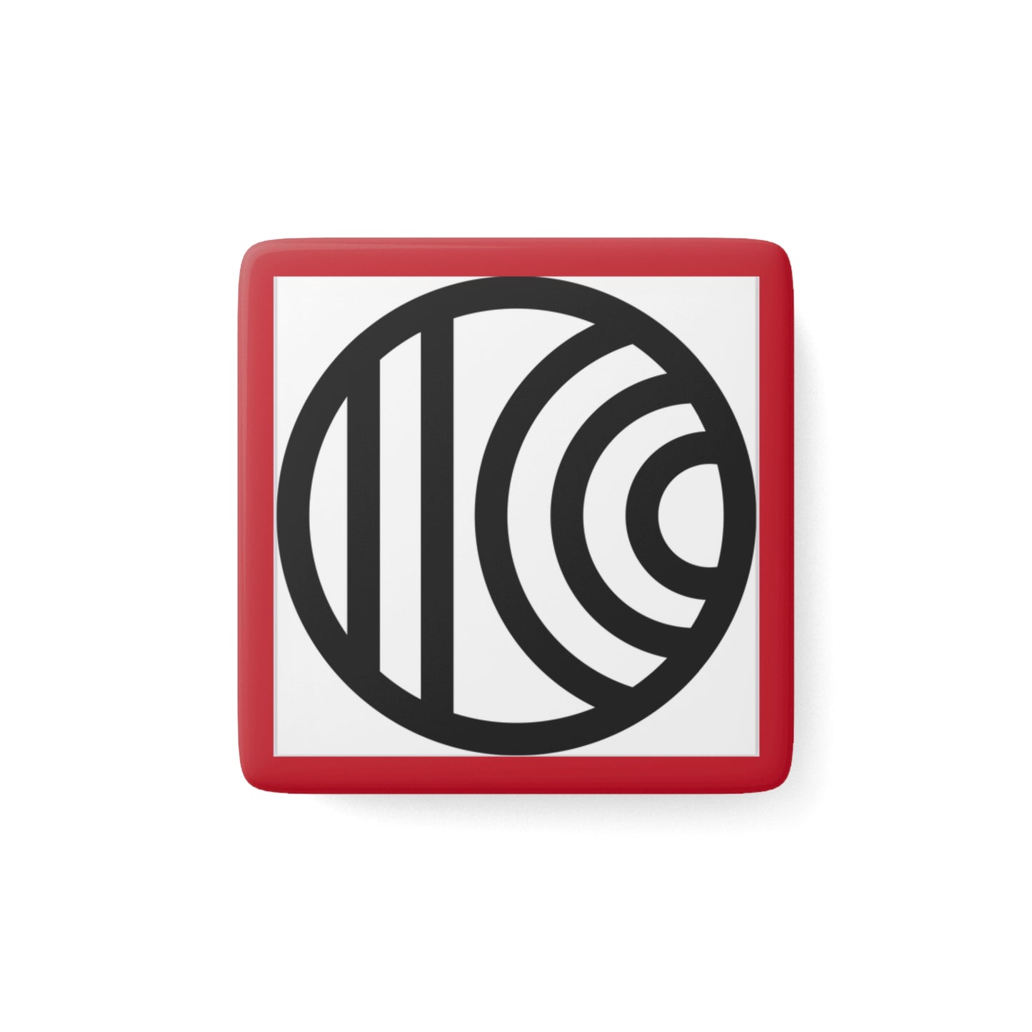 Modern Square Porcelain Magnet - Geometric Design for Stylish Home Decor