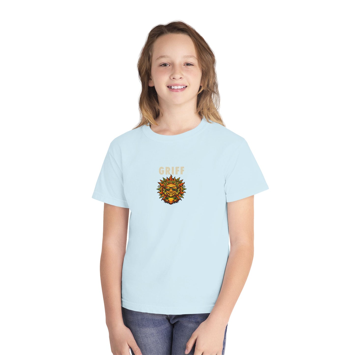 Youth Tee — 'GRIFF' Sunflower Logo Graphic